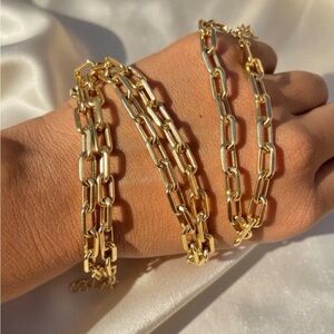 SOLID GOLD - 18K Gold Paperclip Chain Necklace - Fine Jewelry